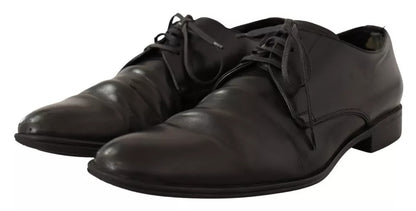 Dolce & Gabbana Black Leather Derby Dress Formal Shoes Dolce & Gabbana