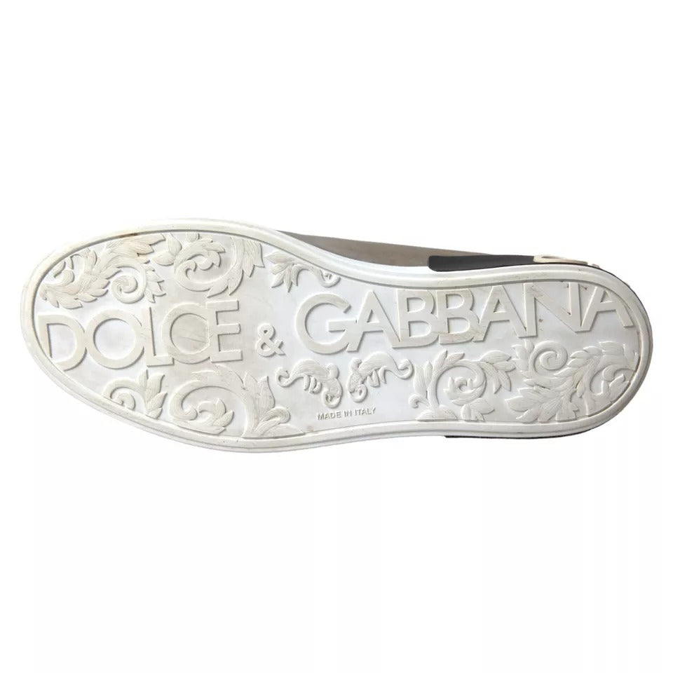 Dolce & Gabbana Bronze Leather Logo Sneaker Portofino Shoes Dolce & Gabbana