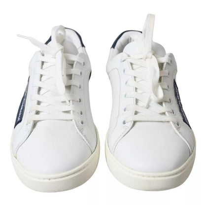 Dolce & Gabbana White Black Leather Low Top Sneakers Portofino Shoes Dolce & Gabbana