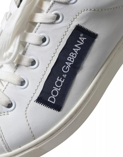 Dolce & Gabbana White Black Leather Low Top Sneakers Portofino Shoes Dolce & Gabbana