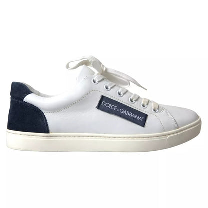 Dolce & Gabbana White Black Leather Low Top Sneakers Portofino Shoes Dolce & Gabbana