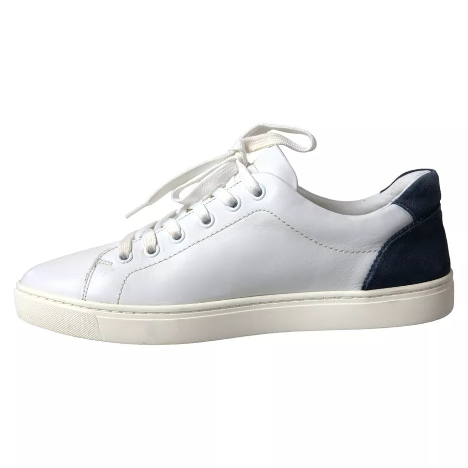 Dolce & Gabbana White Black Leather Low Top Sneakers Portofino Shoes Dolce & Gabbana