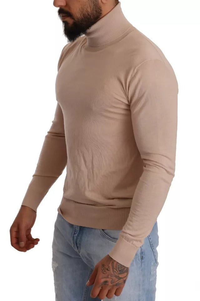 Dolce & Gabbana Beige Cashmere Turtleneck Pullover Sweater Dolce & Gabbana