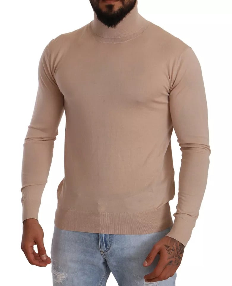 Dolce & Gabbana Beige Cashmere Turtleneck Pullover Sweater Dolce & Gabbana