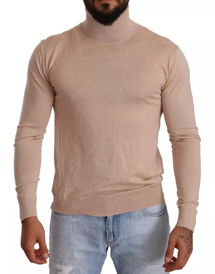 Dolce & Gabbana Beige Cashmere Turtleneck Pullover Sweater Dolce & Gabbana