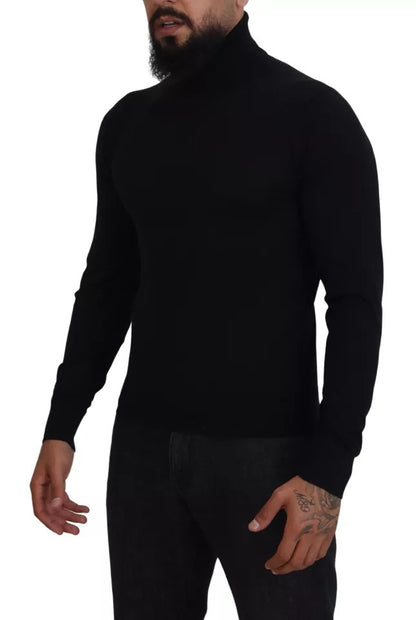 Dolce & Gabbana Black Cashmere Turtleneck Pullover Sweater Dolce & Gabbana