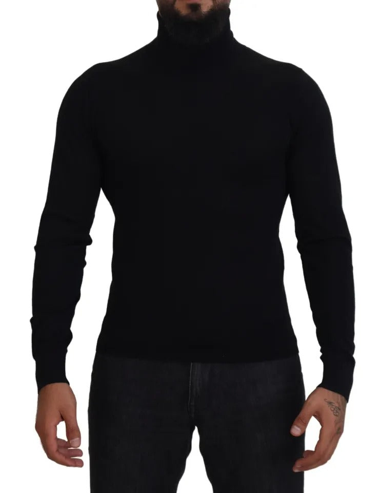 Dolce & Gabbana Black Cashmere Turtleneck Pullover Sweater Dolce & Gabbana