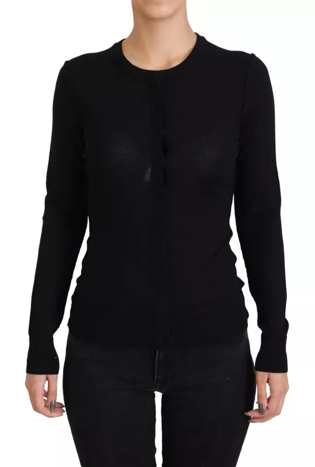 Dolce & Gabbana Black Long Sleeve Blouse Sweater Dolce & Gabbana