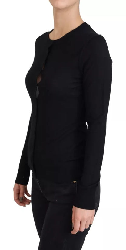 Dolce & Gabbana Black Long Sleeve Blouse Sweater Dolce & Gabbana