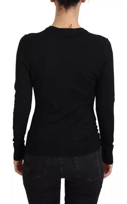 Dolce & Gabbana Black Long Sleeve Blouse Sweater Dolce & Gabbana