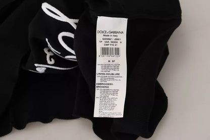 Dolce & Gabbana Black Polyester Crewneck Men Pullover Sweater Dolce & Gabbana