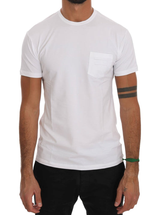 Daniele Alessandrini Elegant White Crew-Neck Cotton T-Shirt Daniele Alessandrini