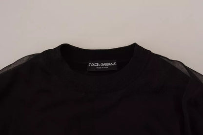 Dolce & Gabbana Black Polyester Logo Men Pullover Sweater Dolce & Gabbana