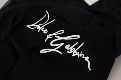 Dolce & Gabbana Black Polyester Logo Men Pullover Sweater Dolce & Gabbana