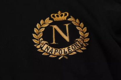 Dolce & Gabbana Black Wool Silk Napoleon Gold Sweater Dolce & Gabbana