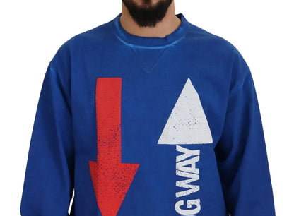 Dolce & Gabbana Blue DGWAY Cotton Crewneck Pullover Sweater Dolce & Gabbana