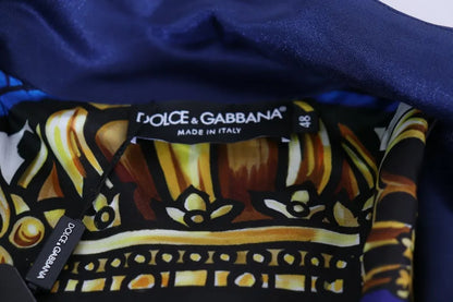 Dolce & Gabbana Blue Heraldic Patch Striped King Bee Sweater Dolce & Gabbana