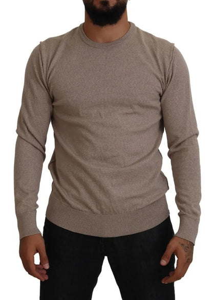 Dolce & Gabbana Brown Virgin Wool Crew Neck Pullover Sweater Dolce & Gabbana