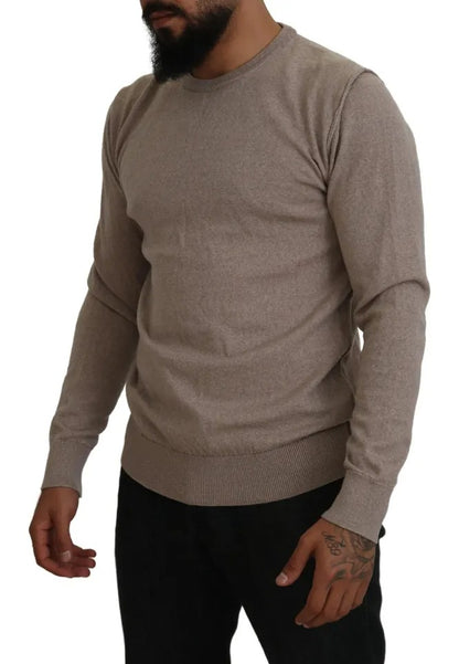 Dolce & Gabbana Brown Virgin Wool Crew Neck Pullover Sweater Dolce & Gabbana