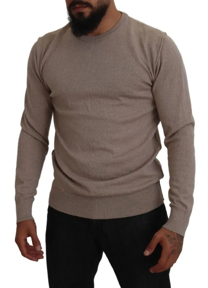 Dolce & Gabbana Brown Virgin Wool Crew Neck Pullover Sweater Dolce & Gabbana