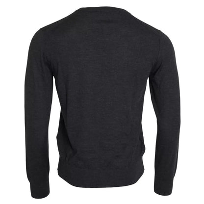 Dolce & Gabbana Dark Gray Cashmere Crewneck Pullover Sweater Dolce & Gabbana