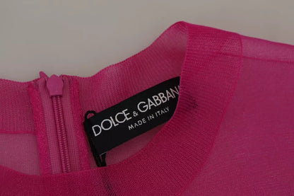 Dolce & Gabbana Fuchsia Polyester Crewneck Pullover Sweater Dolce & Gabbana