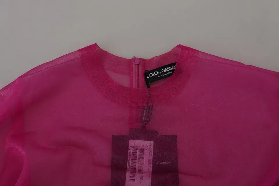 Dolce & Gabbana Fuchsia Polyester Crewneck Pullover Sweater Dolce & Gabbana