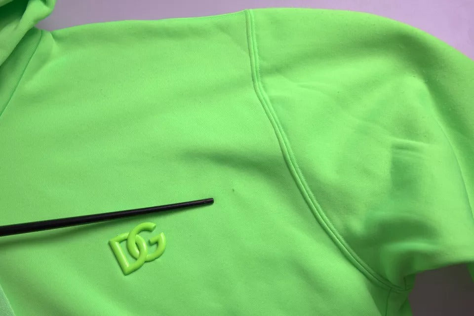 Dolce & Gabbana Neon Green Logo Pullover Hooded Sweatshirt Sweater Dolce & Gabbana