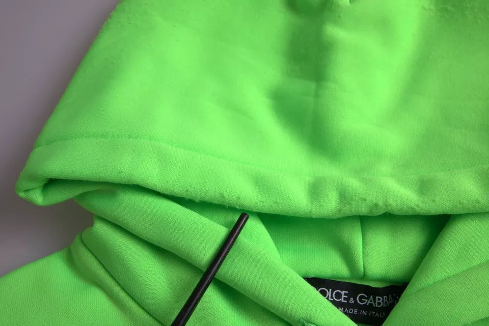 Dolce & Gabbana Neon Green Logo Pullover Hooded Sweatshirt Sweater Dolce & Gabbana