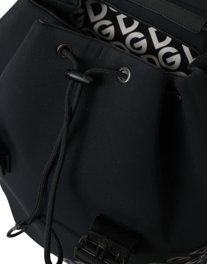 Dolce & Gabbana Black Neoprene Nylon DG Logo School Backpack Bag Dolce & Gabbana