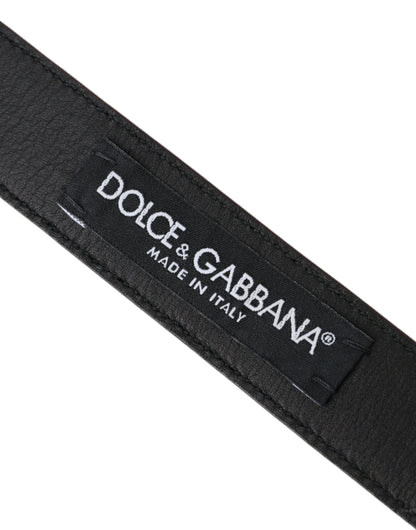 Dolce & Gabbana Brown Leather Silver Metal Buckle Belt Men Dolce & Gabbana