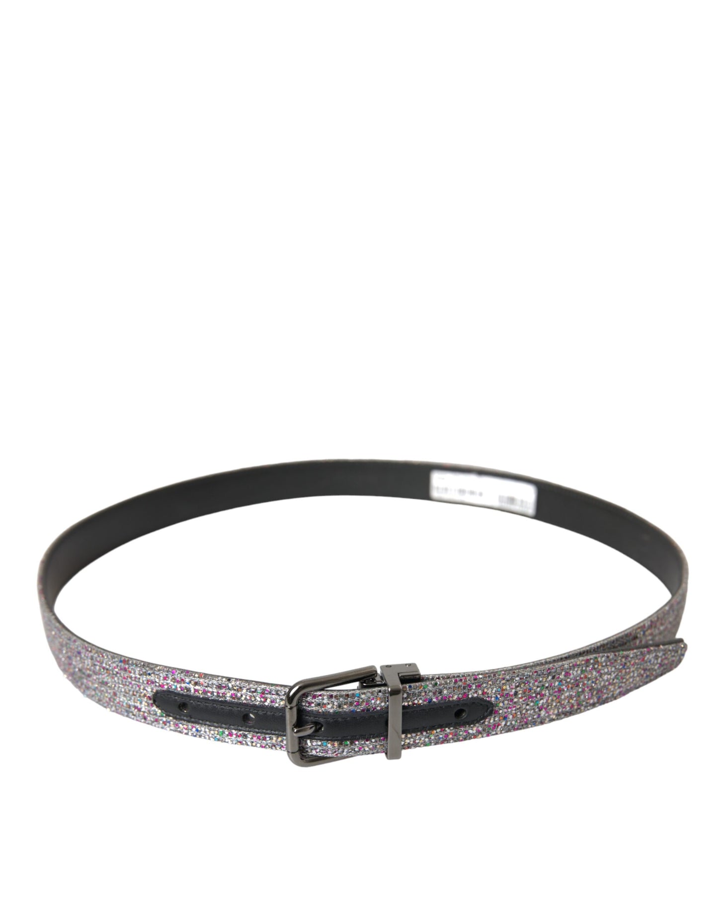 Dolce & Gabbana Multicolor Embellished Silver Metal Buckle Belt Dolce & Gabbana