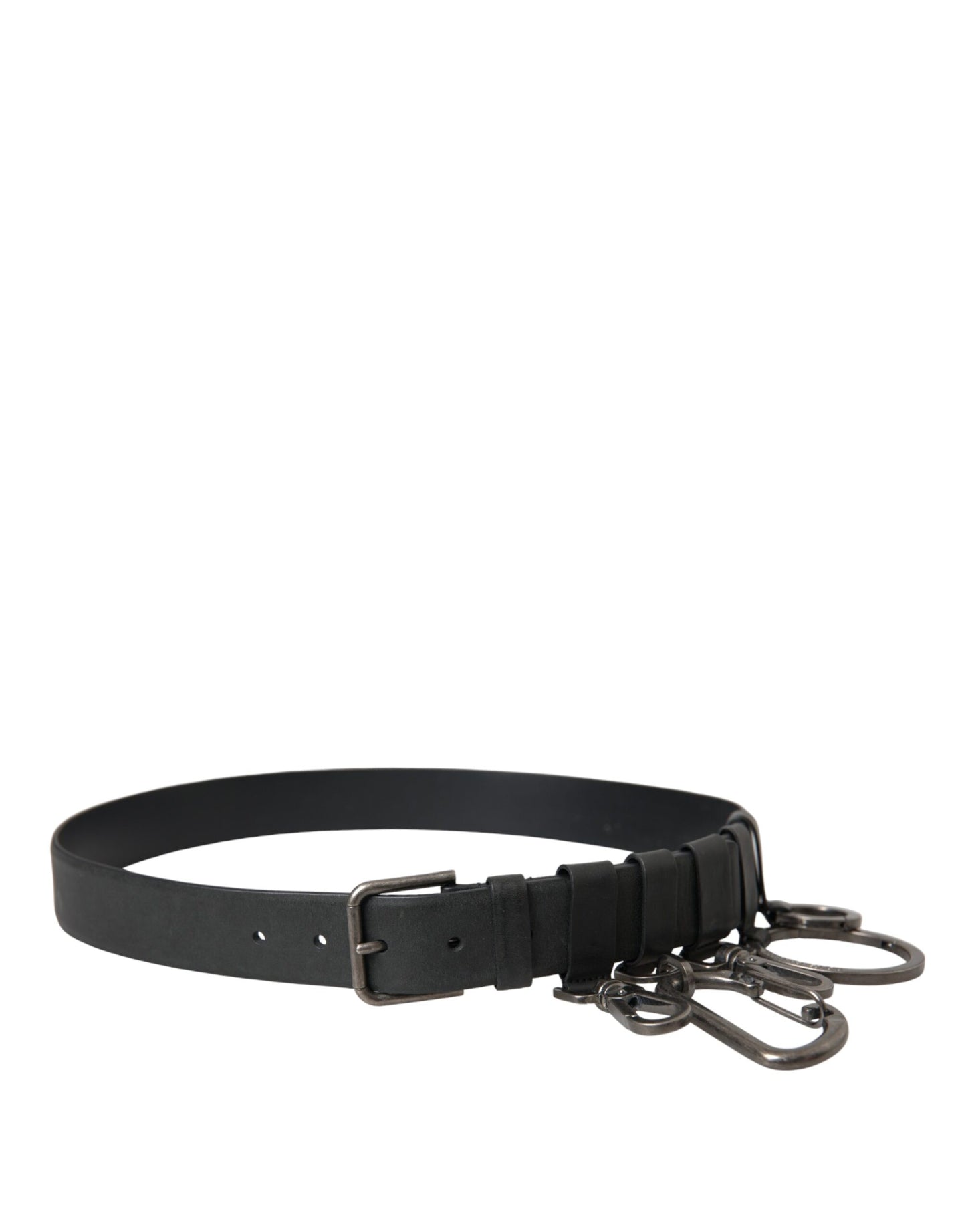 Dolce & Gabbana Black Calf Leather Silver Metal Buckle Belt Dolce & Gabbana