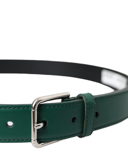 Dolce & Gabbana Green Beige Leather Weaved Metal Buckle Belt Dolce & Gabbana