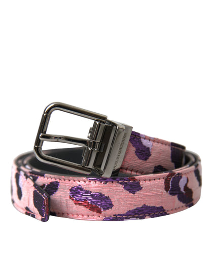 Dolce & Gabbana Multicolor Jacquard Leather Metal Buckle Belt Dolce & Gabbana