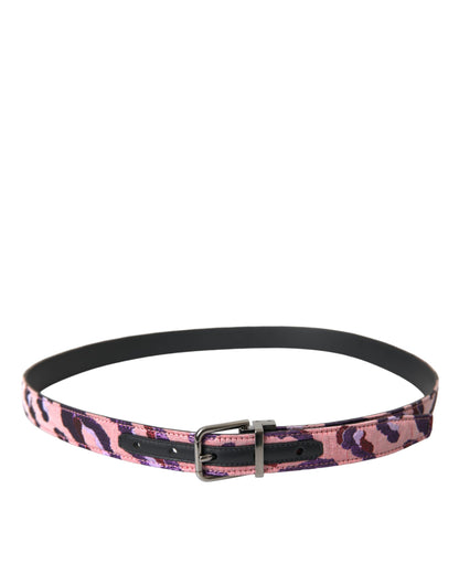 Dolce & Gabbana Multicolor Jacquard Leather Metal Buckle Belt Dolce & Gabbana