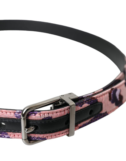 Dolce & Gabbana Multicolor Jacquard Leather Metal Buckle Belt Dolce & Gabbana