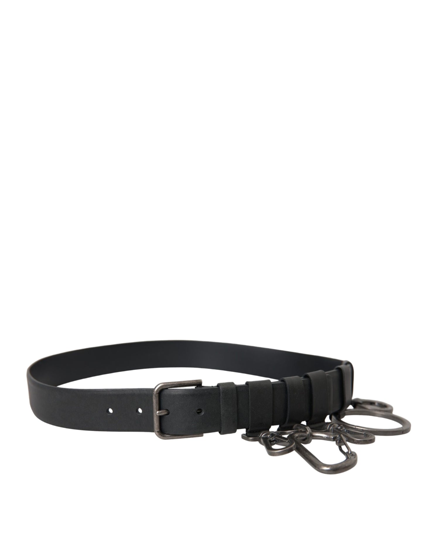 Dolce & Gabbana Black Calf Leather Silver Metal Buckle Belt Dolce & Gabbana