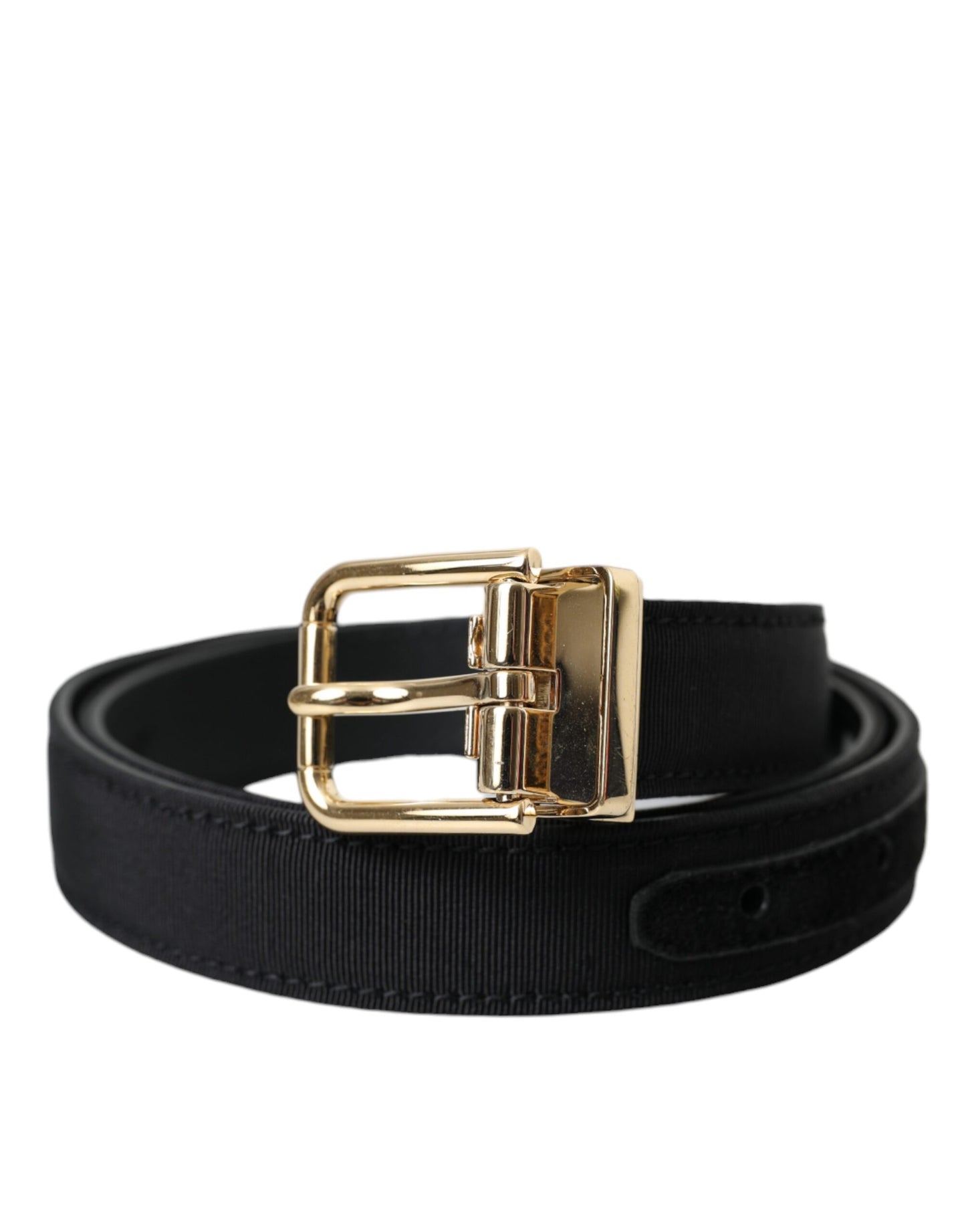 Dolce & Gabbana Black Gros Grain Gold Metal Buckle Belt Men Dolce & Gabbana