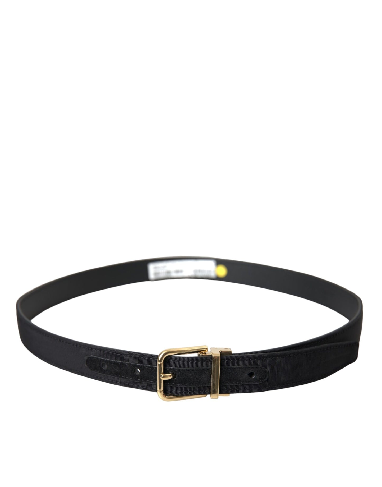 Dolce & Gabbana Black Gros Grain Gold Metal Buckle Belt Men Dolce & Gabbana