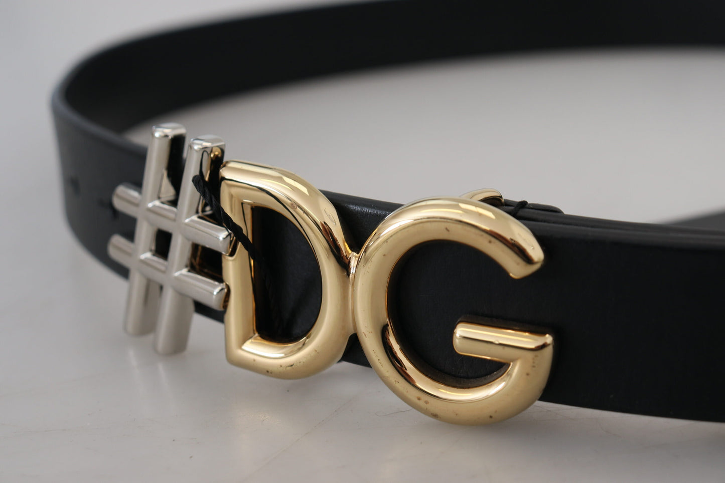 Dolce & Gabbana Black Leather Metal #DG Logo Buckle Belt Dolce & Gabbana