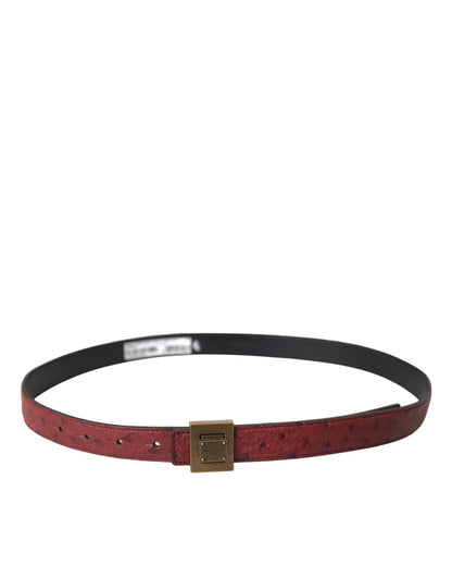 Dolce & Gabbana Brown Leather Square Metal Buckle Belt Dolce & Gabbana