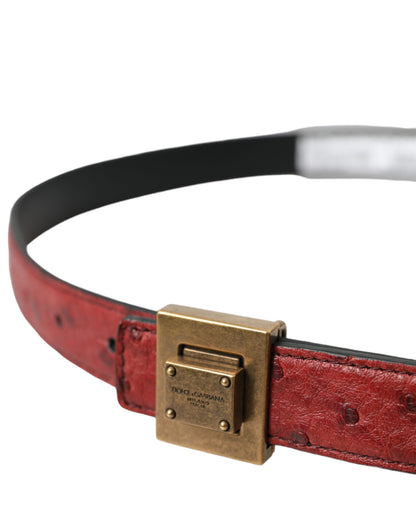 Dolce & Gabbana Brown Leather Square Metal Buckle Belt Dolce & Gabbana