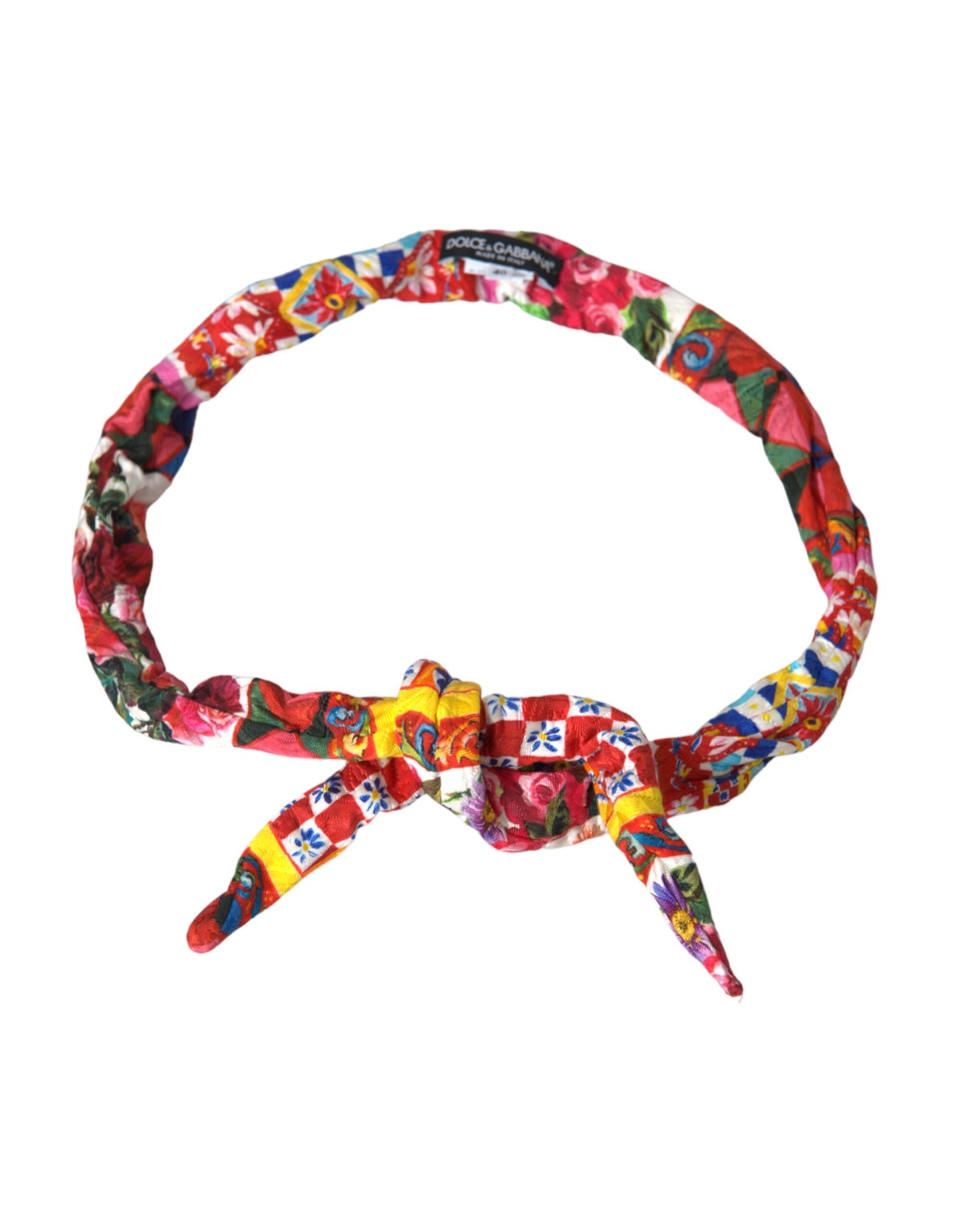 Dolce & Gabbana Multicolor Carretto Print Waist Belt Dolce & Gabbana