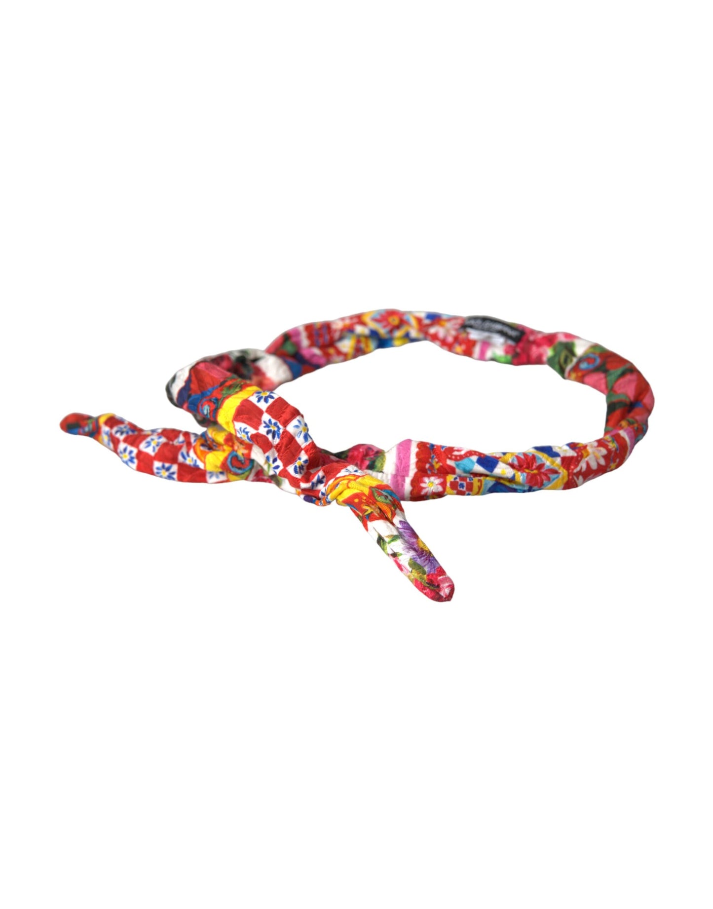 Dolce & Gabbana Multicolor Carretto Print Waist Belt Dolce & Gabbana