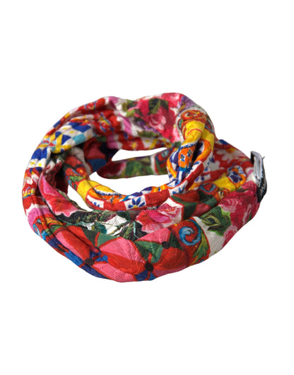 Dolce & Gabbana Multicolor Carretto Print Waist Belt Dolce & Gabbana