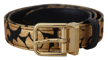 Dolce & Gabbana Multicolor Jacquard Leather Logo Buckle Belt Dolce & Gabbana