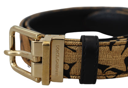 Dolce & Gabbana Multicolor Jacquard Leather Logo Buckle Belt Dolce & Gabbana