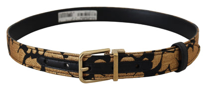 Dolce & Gabbana Multicolor Jacquard Leather Logo Buckle Belt Dolce & Gabbana