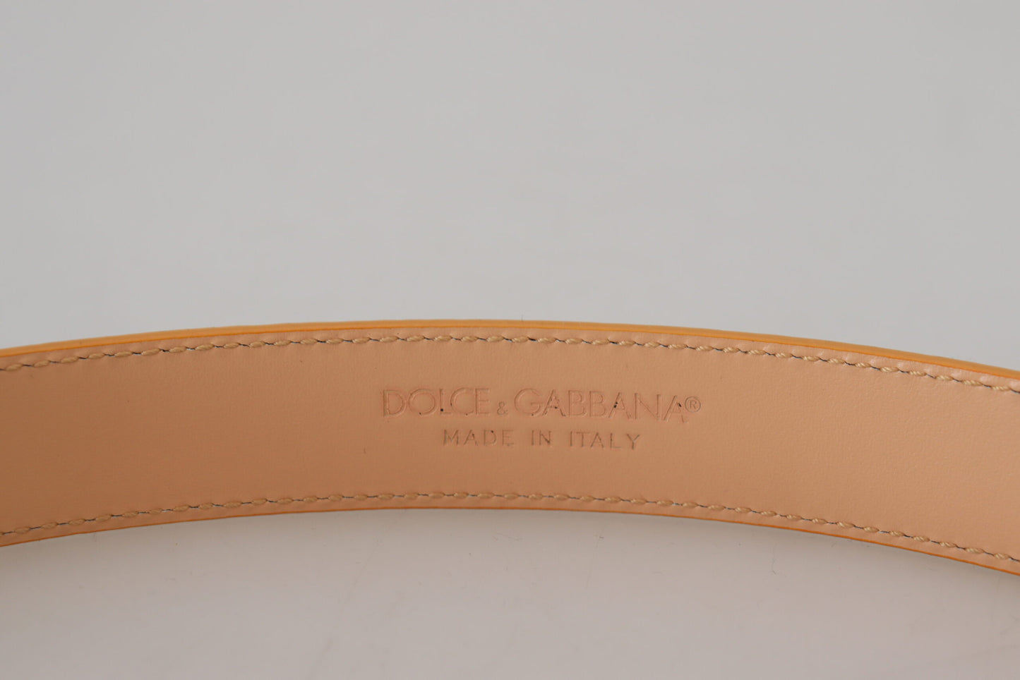 Dolce & Gabbana Beige Exotic Leather Gold Metal Buckle Belt Dolce & Gabbana